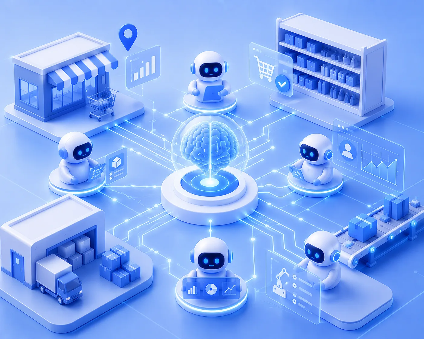 Autonomous multi-agent AI platform for enterprise retail operations